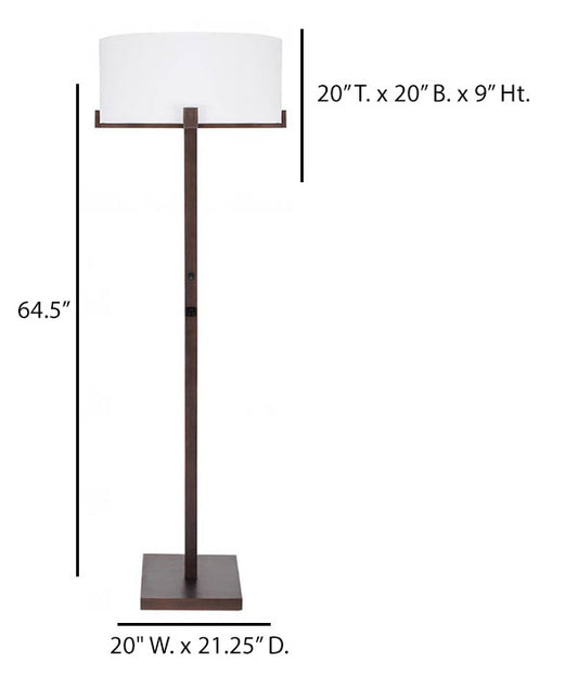 Antique Mission Bronze Floor Lamp with Host Ivory Shade – HLHF6034