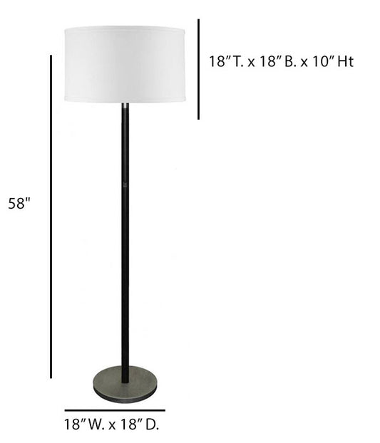 Dark Bronze & Cold Nickel Floor Lamp with White Linen Shade – HLHF6037
