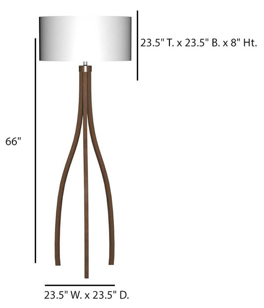 Chestnut Woodline Floor Lamp with Ivory Linen Shade – HLHF6041