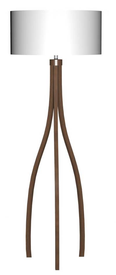 Chestnut Woodline Floor Lamp with Ivory Linen Shade – HLHF6041