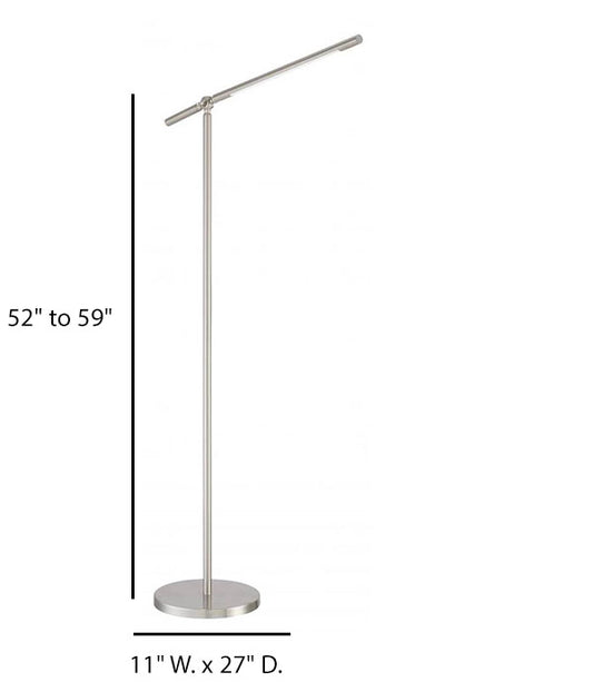 Adjustable Brushed Nickel LED Floor Lamp – HLHF6046
