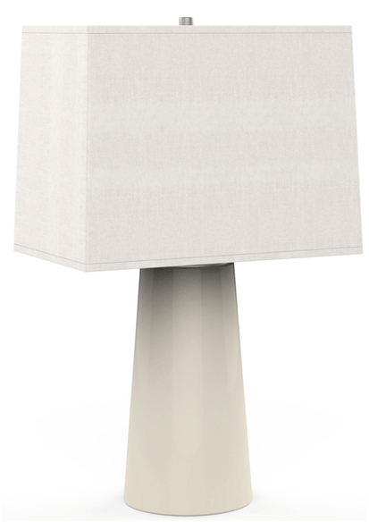 Monterey White Table Lamp with Cream Linen Shade & Brushed Nickel Neck – HLHT7008