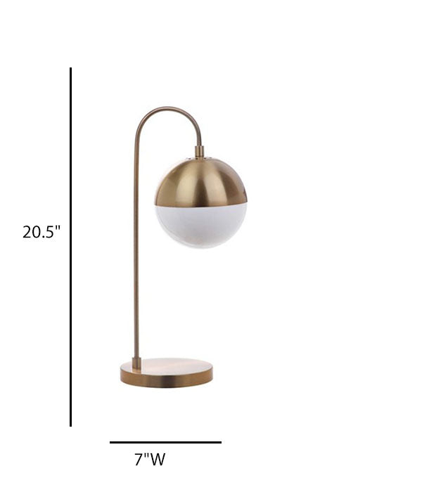 Brass Metal Table Lamp with Opal Matte Acrylic Shade – HLHT7032
