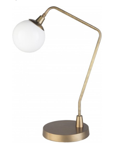 Brass Metal Table Lamp with Opal Matte Acrylic Shade – HLHT7033
