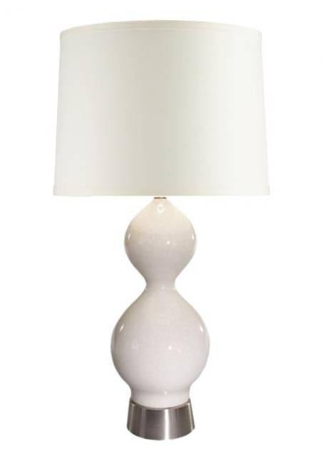 Ivory Crackle Ceramic Table Lamp with Cream Linen Shade – HLHT7037