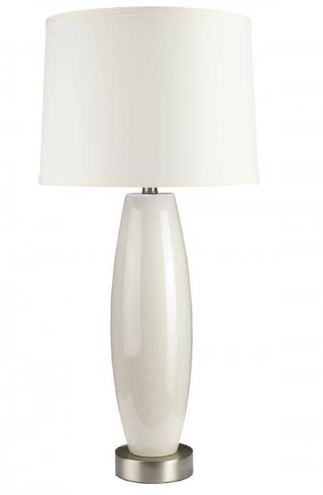 Ivory Crackle Ceramic Table Lamp with Cream Linen Shade – HLHT7038