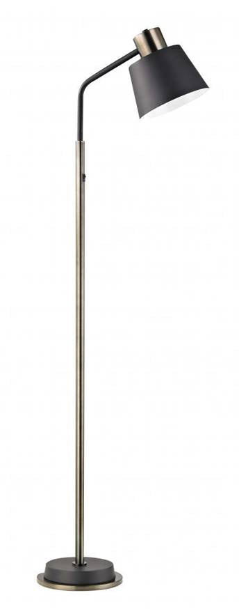 Light Brushed Bronze & Matte Black Floor Lamp with Medium Base – HLHT7045