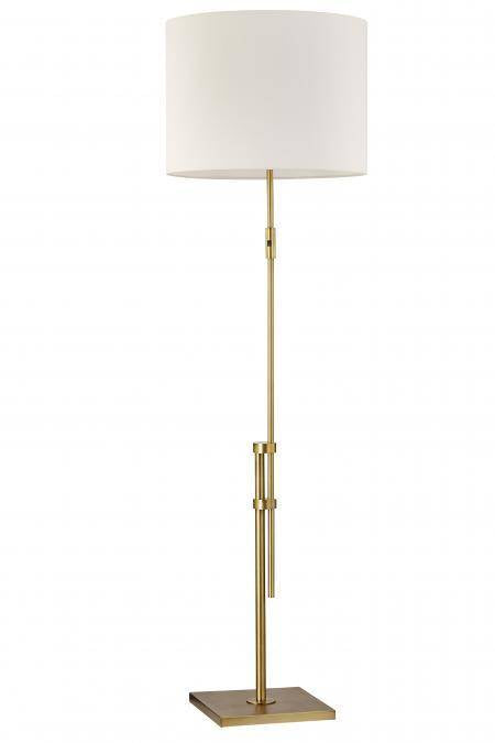 Brushed Brass Floor Lamp with Ivory Linen Shade – HLHT7064