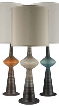 Aqua Ivory & Orange Gradient Ceramic Table Lamp – 31.5” Modern Accent Lamp with White Linen Shade