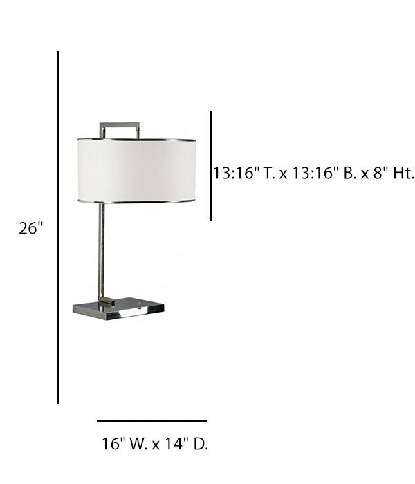 HLHT7069 Polished Chrome Table Lamp with Cream Linen Shade – Dual Light 26” Modern Accent Lamp