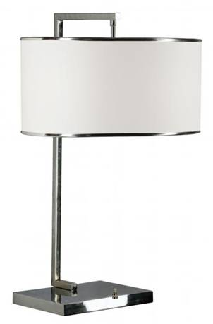 HLHT7069 Polished Chrome Table Lamp with Cream Linen Shade – Dual Light 26” Modern Accent Lamp