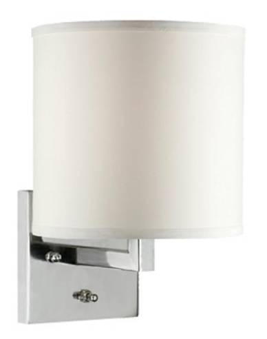 Polished Chrome Headboard Wall Lamp with Cream Linen Shade – 13W (HLHT7070)
