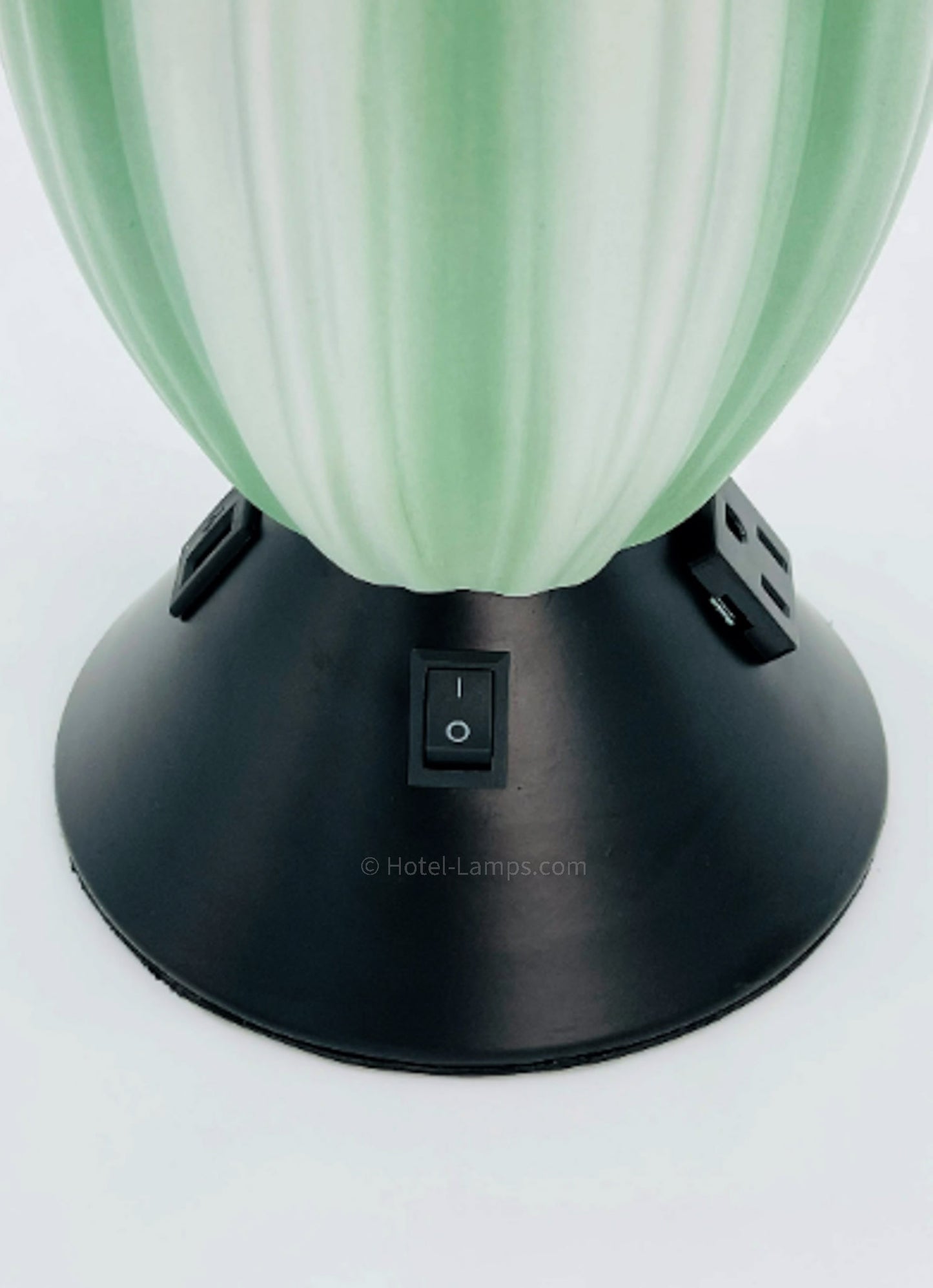 HLHT7075 Aqua & Dark Walnut Table Lamp with Cream Linen Shade – 28” Modern Accent Lighting