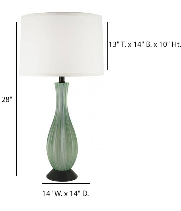 HLHT7075 Aqua & Dark Walnut Table Lamp with Cream Linen Shade – 28” Modern Accent Lighting