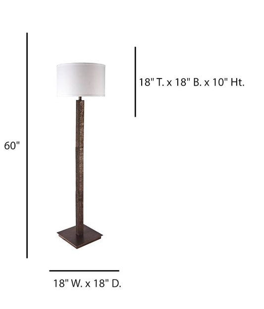 Bozeman Bronze & Distressed Copper Floor Lamp with Cream Linen Shade – HLHT7085