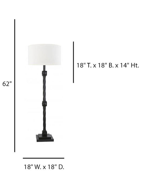 Gaylord Bronze Floor Lamp with Ivory Linen Shade – HLHT7089