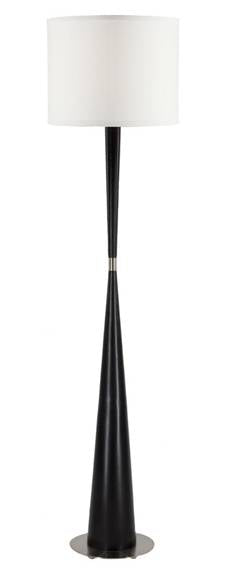 Espresso Brushed Nickel Floor Lamp with Cream Linen Shade – HLHT7095
