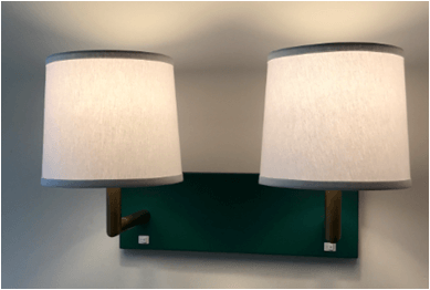 Plug-In Swing Arm Wall Sconce with Linen Shade – Sungold & Green Powder-Coated Finish