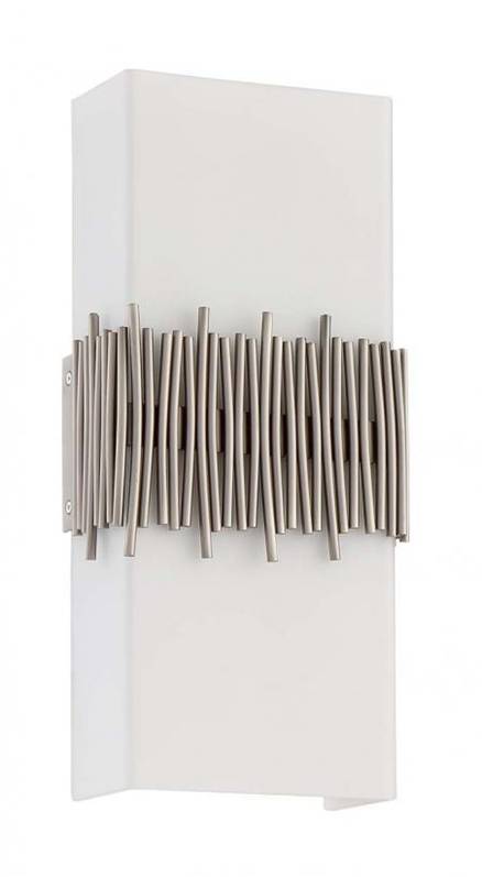 Dual LED Wall Sconce with Frosted Clear Shades – Silver Pewter Finish