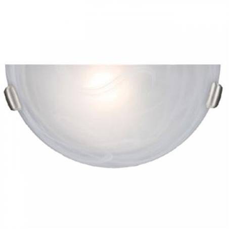 LED Wall Sconce with Faux Alabaster Shade – Brushed Nickel Finish