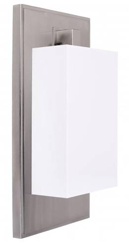 Brushed Nickel LED Wall Mirror with Frosted White Acrylic Diffuser – HLHW10095