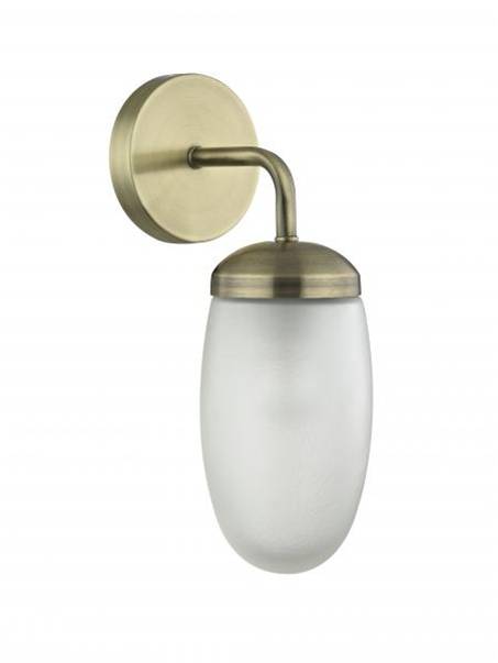 Brushed Brass LED Wall Sconce with Frosted Clear Shade – HLHW10100