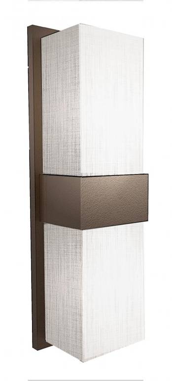 Delta Brown LED Wall Sconce with White Faux Linen Shade – HLHW10103