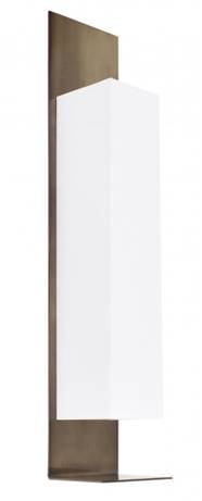 Light Brushed Bronze LED Wall Sconce with Frosted White Shade – HLHW10105
