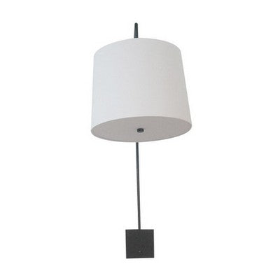 Wall Mounted Pendant Lamp – Holiday Inn Formula Blue Style | White Linen Shade & Gunmetal Finish