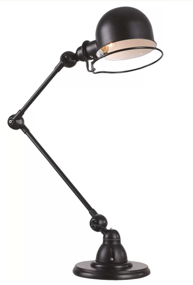 Black Metal Table Lamp – Sleek Modern Design, 35" H x 8.75" W