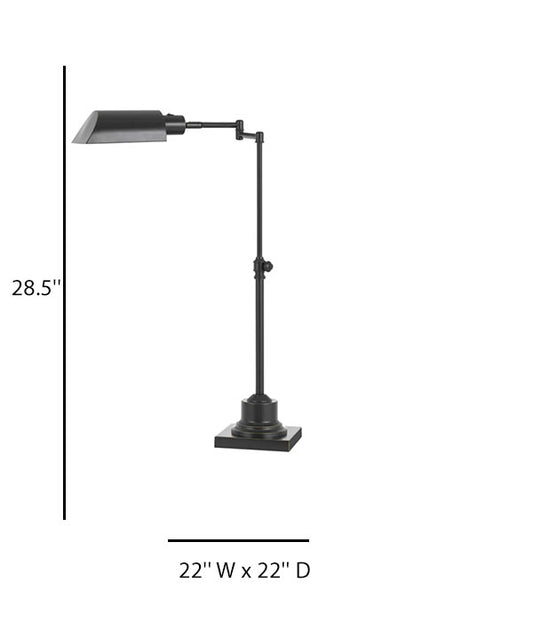 Black Metal Table Lamp – Modern Industrial Design, 28.5" H x 22" W x 22" D