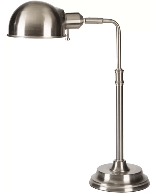 Metallic Table Lamp with Matching Metal Stem – Modern Compact Design, 18.5" H x 6" W x 6" D