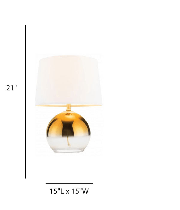 Golden Ombre Glass Table Lamp with White Linen Shade – HLRT16024