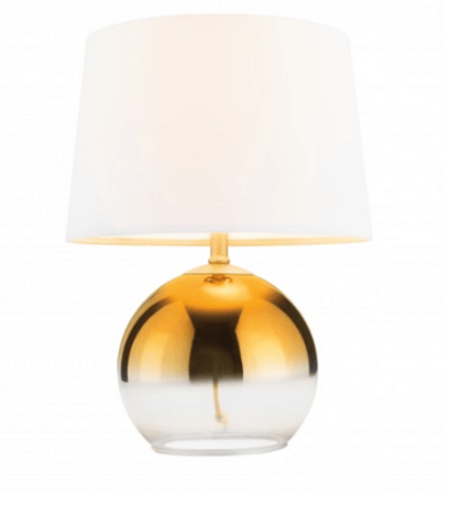Golden Ombre Glass Table Lamp with White Linen Shade – HLRT16024