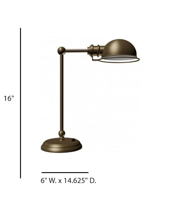 Marriott Fairfield Inn Desk Lamp – Antique Brass with Metal Shade