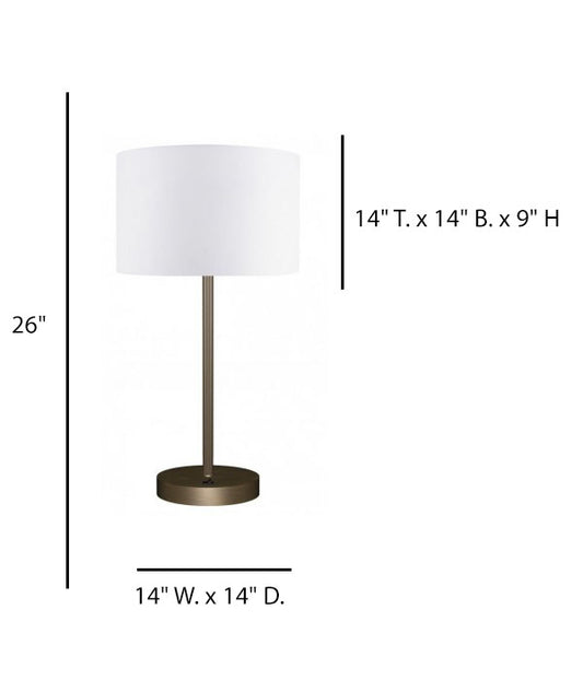 Marriott Fairfield Inn Hotel Table Lamp – Antique Brass with White Linen Shade