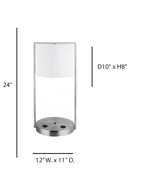 Desk Lamp for Marriott Courtyard Inn – Brushed Nickel with White Ribbed Drum Shade