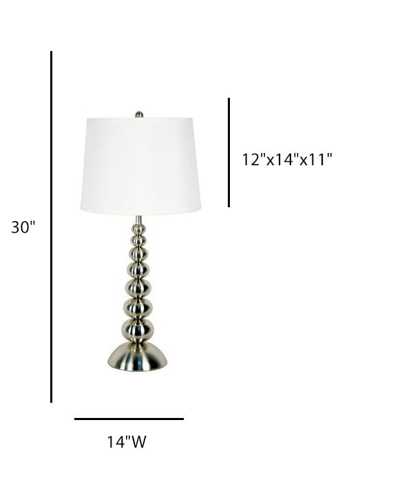 Hotel Table Lamp – Chrome Finish with White Linen Hardback Shade