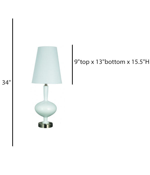 White Table Lamp for Home2 Suites Hotel – Resin Body with Brushed Nickel Accents and White Linen Shade