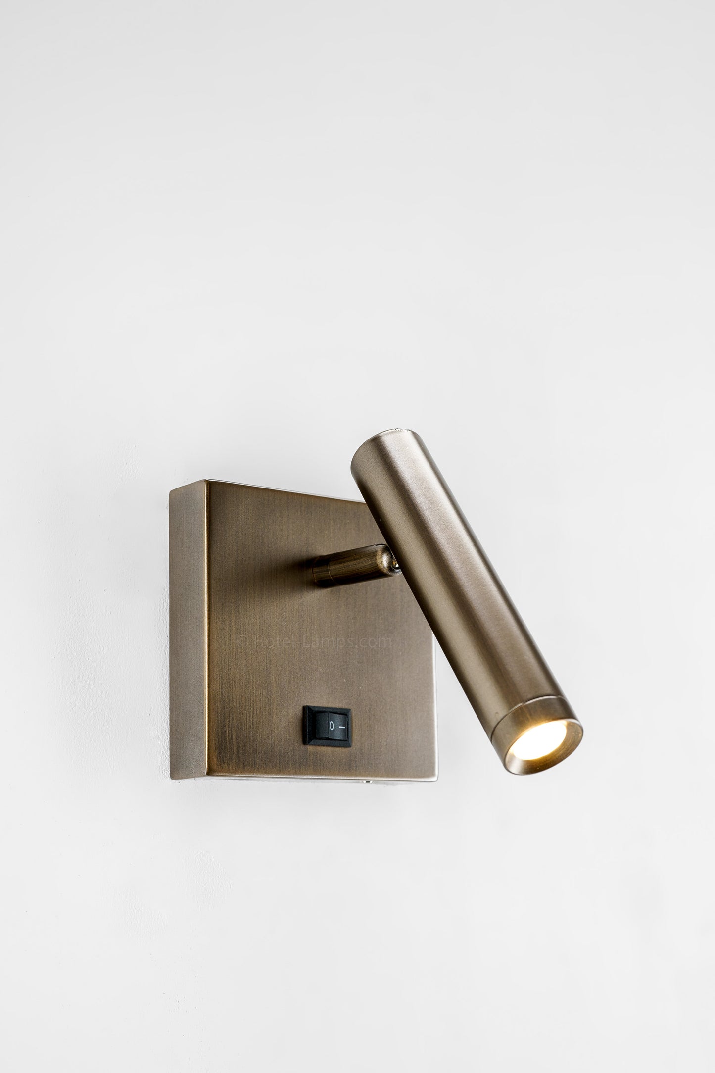 Compact LED Wall Reading Lamp in Light Brushed Bronze – Headboard Mount (HLW10014)