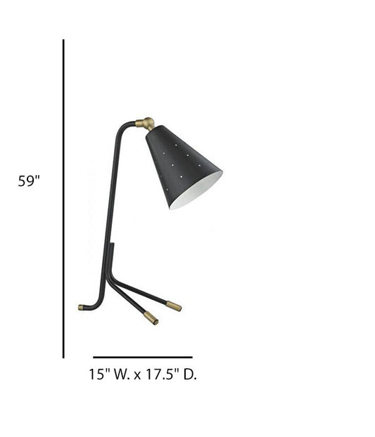 Modern Floor/Table Lamp – HLW10045, Matte Black & Brushed Brass with GU24 Socket