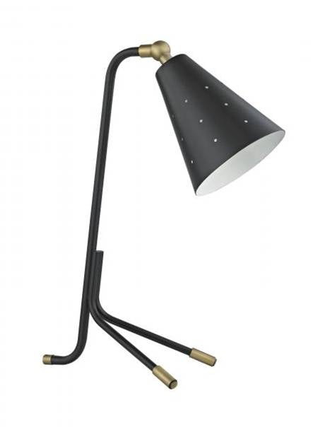 Modern Floor/Table Lamp – HLW10045, Matte Black & Brushed Brass with GU24 Socket