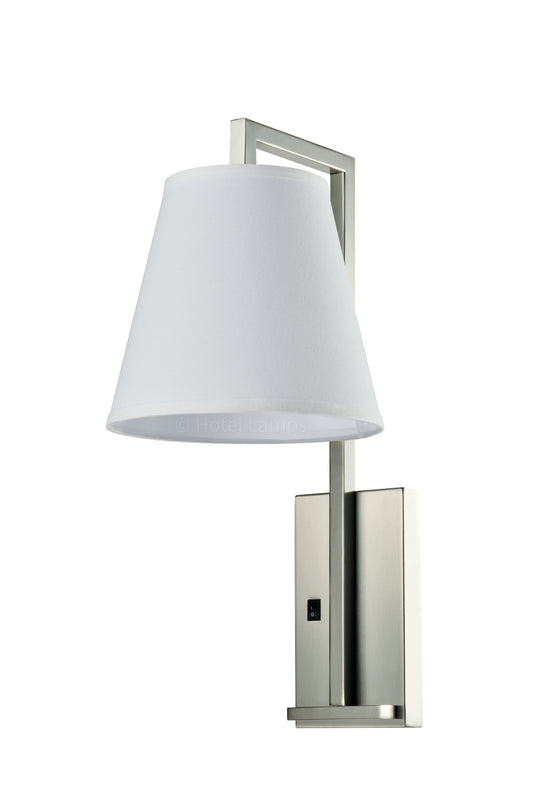 Hampton Inn Confident Scheme Single Headboard Wall Lamp – Satin Nickel Finish
