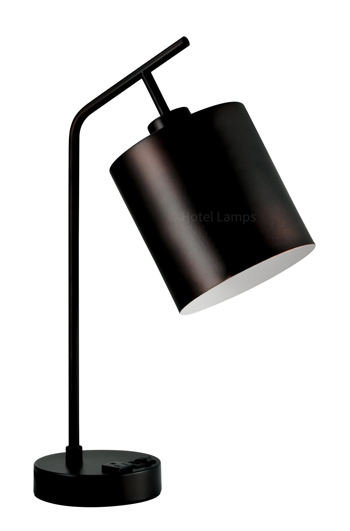 Hampton Inn Confident Desk Lamp – Bronze Finish with Built-in Outlet