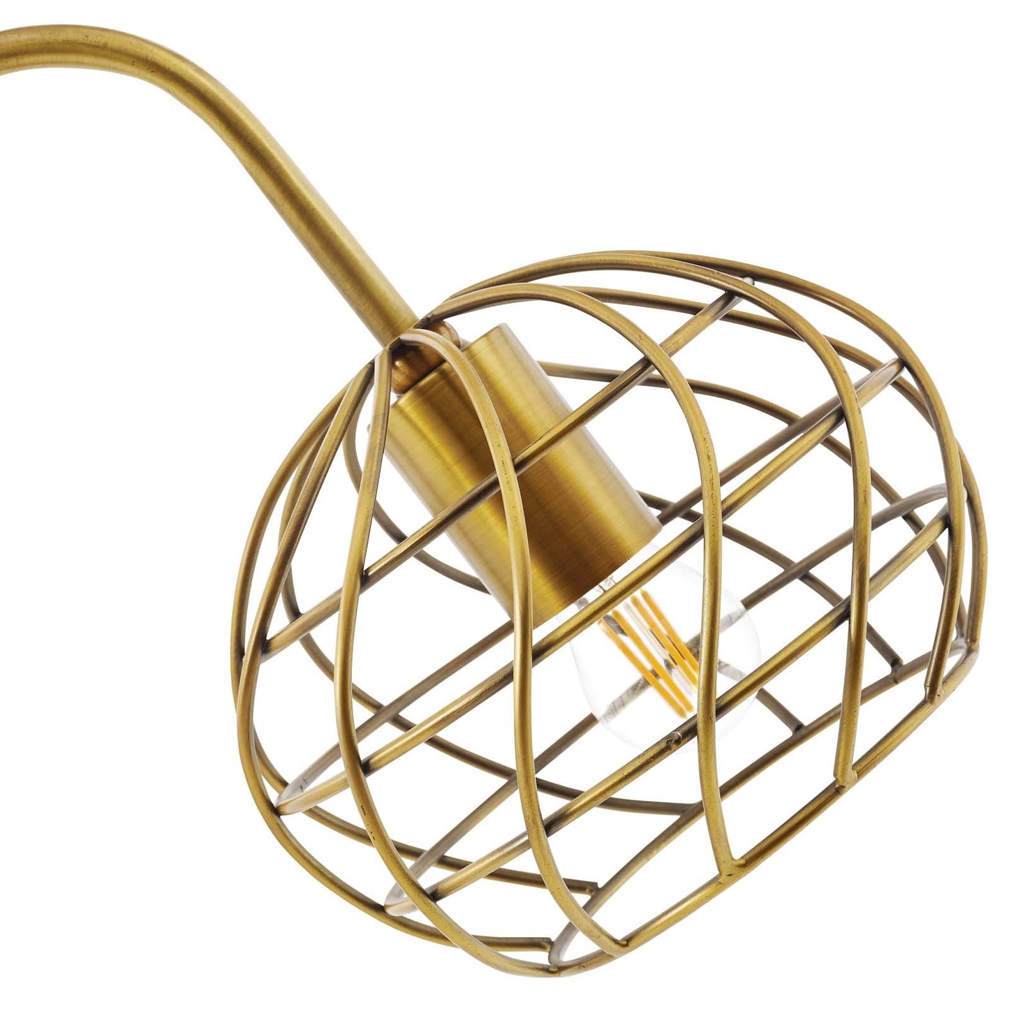 Salient Table Lamp – Brass & Faux White Marble, Contemporary Glam Lighting