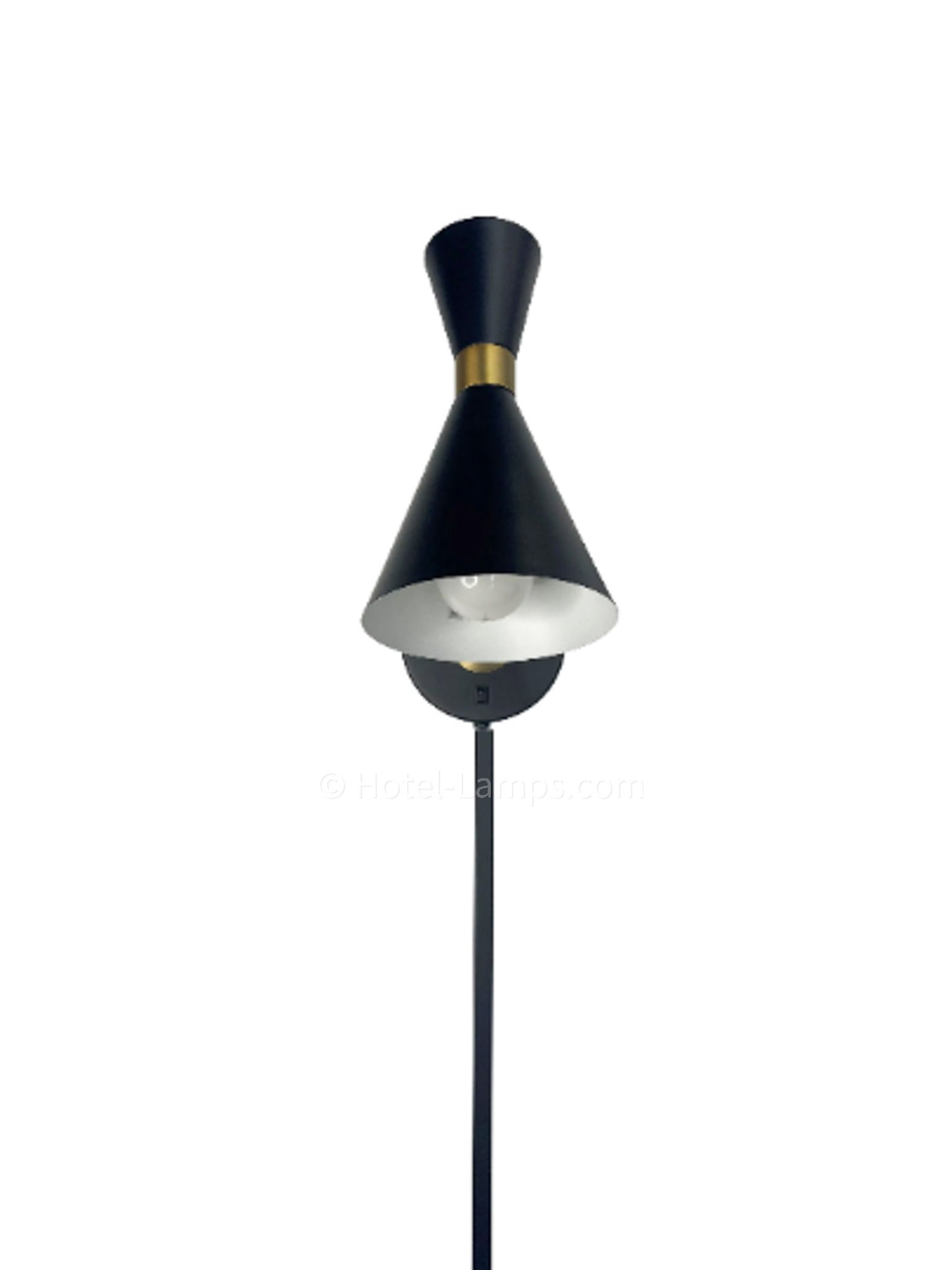 Hourglass Wall Lamp – Rotatable Metal Shade with Brass Accents, Wall-Mounted Bedside Light