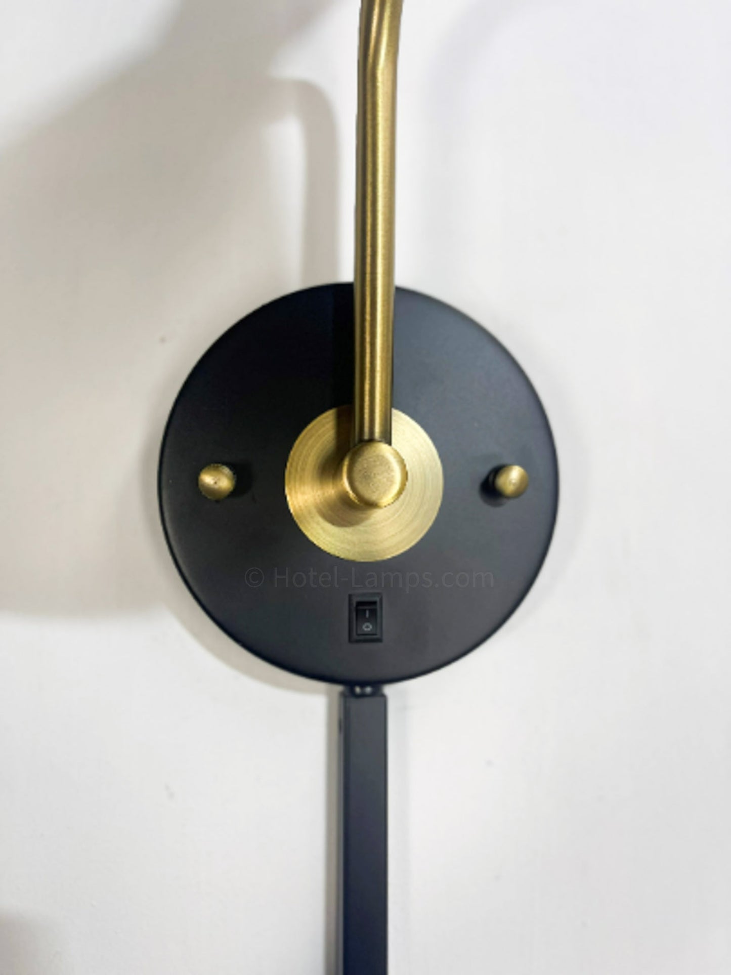 Hourglass Wall Lamp – Rotatable Metal Shade with Brass Accents, Wall-Mounted Bedside Light