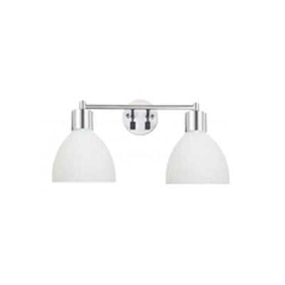 Queen Headboard Sconce – Brushed Chrome & Frosted White | 18W Medium Base