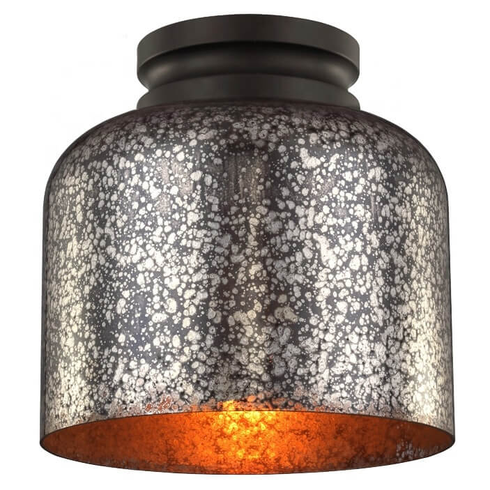 Hounslow Silver Mercury Glass Ceiling Flush Mount – Brushed Steel | Hotel Collection