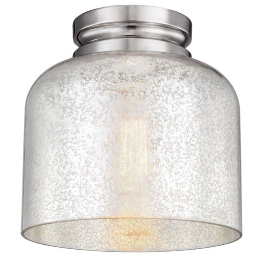 Hounslow Silver Mercury Glass Ceiling Flush Mount – Brushed Steel | Hotel Collection